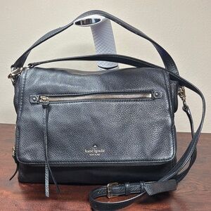 Kate Spade Black Pebbled Leather Shoulder Crossbody Bag